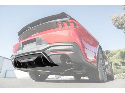 Performance Track Package Rear Diffuser; Matte Black (24-25 Mustang GT w/o Active Exhaust, EcoBoost)