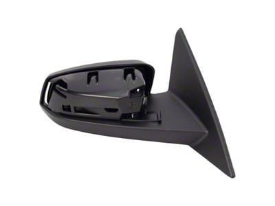 Powered Mirror with Black Textured and Unpainted Caps; Passenger Side (2010 Mustang)