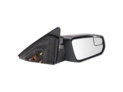 Powered Mirror with Black Textured and Unpainted Caps; Passenger Side (11-12 Mustang)