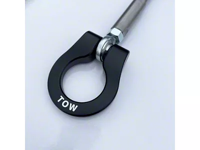 Premium Stealth Tow Hook with Black D-Ring; Rear (18-23 Mustang GT; 15-20 Mustang GT350)