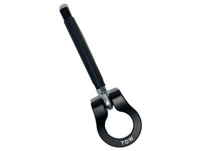 Premium Stealth Tow Hook with Cerakote Black Shaft and Black D-Ring; Front (18-23 Mustang GT; 15-20 Mustang GT350)