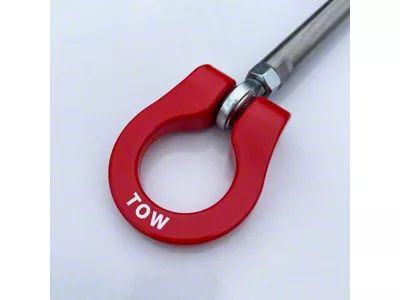 Premium Stealth Tow Hook with Red D-Ring; Rear (18-23 Mustang GT; 15-20 Mustang GT350)