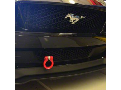 Premium Tow Hook with Black D-Ring; Front Center and Rear (18-23 Mustang GT; 15-20 Mustang GT350)