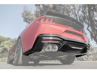 Quad Exhaust Rear Diffuser; Carbon Fiber (24-25 Mustang GT, EcoBoost)