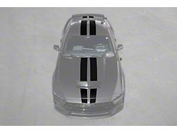 Rally Redline Package Top Racing Stripes; Matte Black (24-25 Mustang GT, Dark Horse)