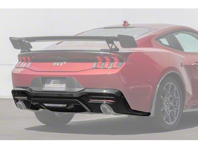 Dual Exhaust Rear Diffuser; Carbon Fiber (24-25 Mustang w/o Active Exhaust)