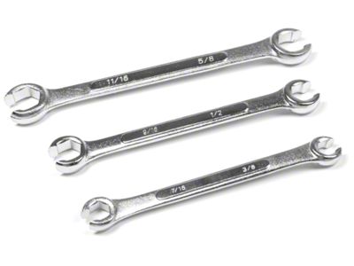 SAE Flare Nut Wrench Set; 3-Piece Set