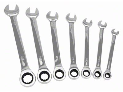 SAE Ratcheting Wrench Set; 7-Piece Set