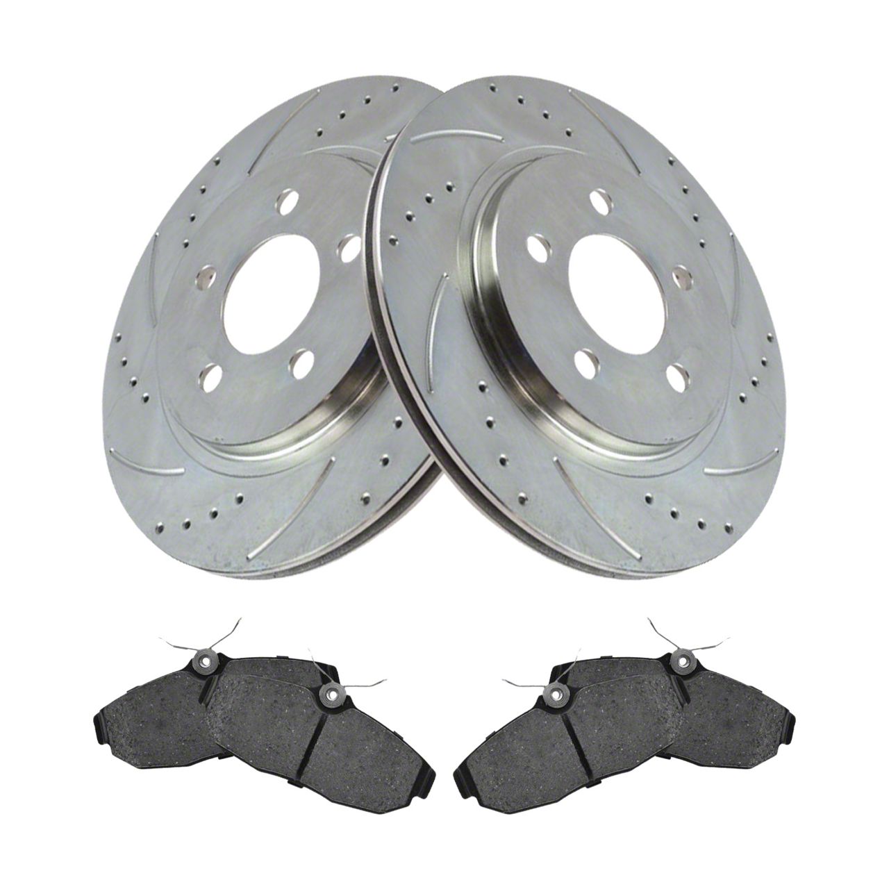 Mustang Semi-Metallic Performance Brake Rotor and Pad Kit; Rear (05-14 ...