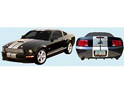 Shelby GT Style Lemans Racing Stripes; Satin Silver (05-09 Mustang)