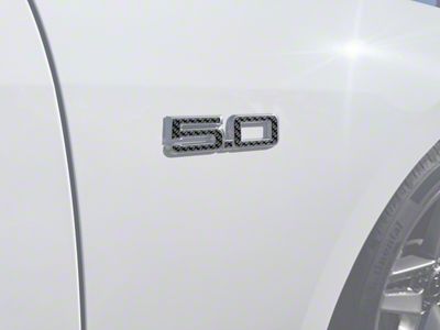 Side 5.0 Emblem Inserts; Forged Carbon Fiber (24-25 Mustang GT)