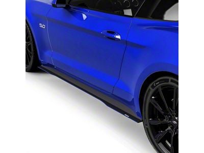 Side Skirt Splitters; Satin Black Ice Vinyl (15-17 Mustang GT, EcoBoost, V6)