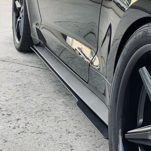 Mustang Side Skirts; Matte Black (18-23 Mustang GT w/ Performance Pack ...