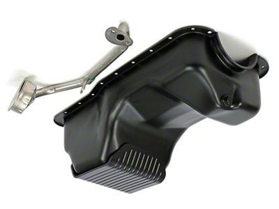 SLAM-GUARD Oil Pan and Front Sump; 4-Quart; Asphalt Black (83-93 5.0L Mustang w/ Factory Front Sump)