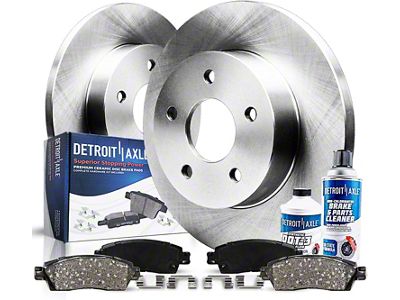 Solid Brake Rotor, Pad, Brake Cleaner and Fluid Kit; Rear (94-04 Mustang GT, V6)