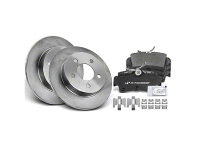 Solid Brake Rotor and Pad Kit; Rear (94-04 Mustang GT, V6)