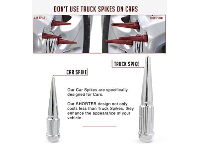 Spline Spike Chrome Lug Nut Kit; 1/2-Inch; Set of 20 (94-14 Mustang)