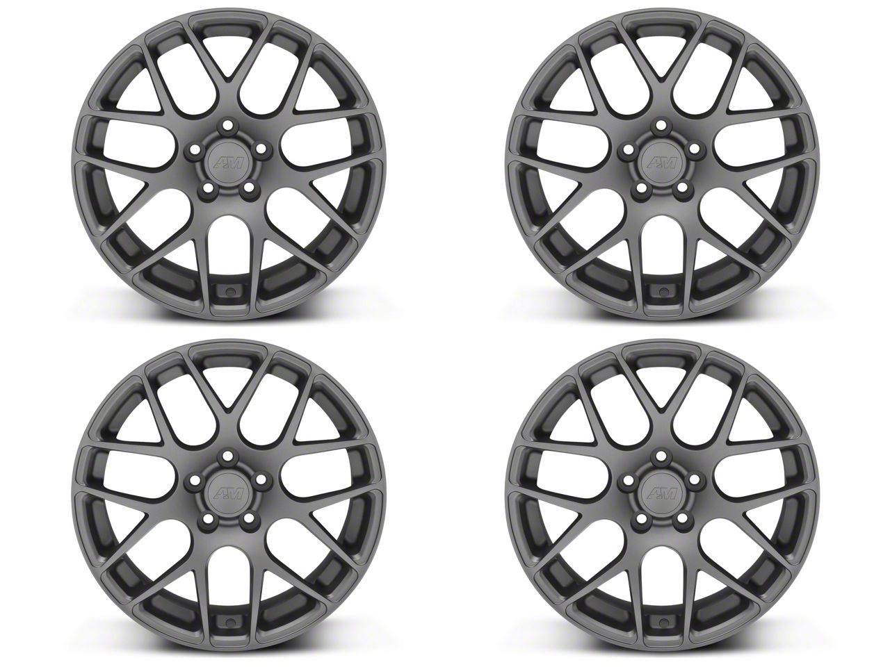 Mustang Staggered AMR Charcoal 4-Wheel Kit; 18x9/18x10; 30mm/45mm ...