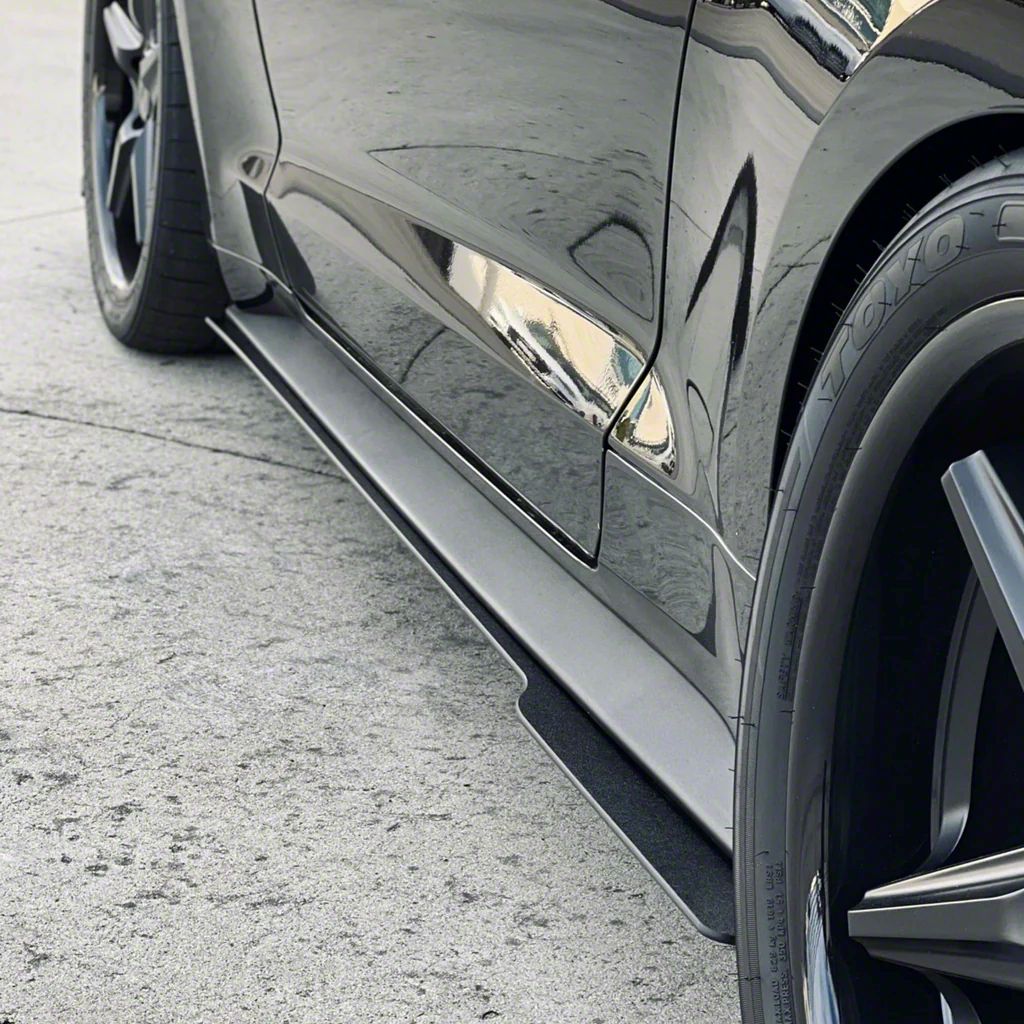 Mustang Stealth Side Skirts; Matte Black (18-23 Mustang GT w ...