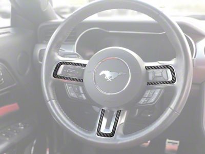 Steering Wheel Accent Trim; Forged Carbon Fiber (15-23 Mustang)