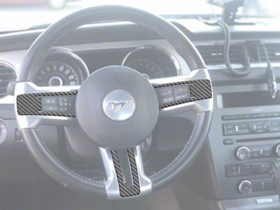 Steering Wheel Accent Trim; Forged Carbon Fiber (10-14 Mustang)