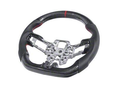 Steering Wheel; Carbon Fiber with Red Stripe (18-23 Mustang)