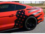 Tattered American Flag Body Graphic; Gloss Black (15-23 Mustang)