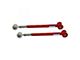 Tubular Adjustable Rear Lower Control Arms with Poly/Del-Sphere Pivot Joint Combo; Mild Steel; Bright Red (05-14 Mustang)