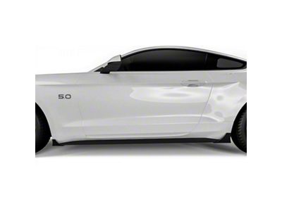 V1R Pro Style Rocker Panel Winglets Set; Carbon Flash Metallic Vinyl (15-23 Mustang GT, EcoBoost, V6)