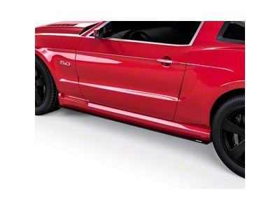 V1R Style Side Skirt Splitters; Satin Black Ice Vinyl (05-14 Mustang)