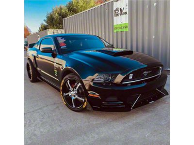 V3R Style Front Chin Splitter; Satin Black Vinyl (10-14 Mustang GT, V6)