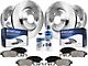 Vented Brake Rotor, Pad and Brake Cleaner and Fluid Kit; Front and Rear (11-14 Mustang GT w/ Performance Pack; 12-13 Mustang BOSS 302)