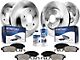 Vented Brake Rotor, Pad and Brake Cleaner and Fluid Kit; Front and Rear (99-04 Mustang GT, V6)