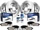 Vented Brake Rotor, Pad and Brake Cleaner and Fluid Kit; Front and Rear (05-10 Mustang V6)