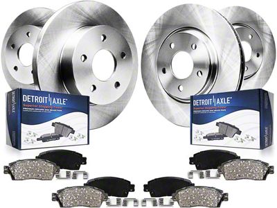 Vented Brake Rotor and Pad Kit; Front and Rear (99-04 Mustang GT, V6)