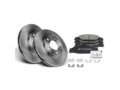 Vented Brake Rotor and Pad Kit; Front (99-04 Mustang GT, V6)