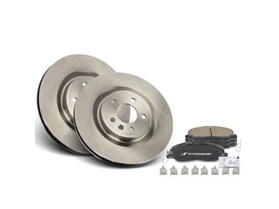 Vented Brake Rotor and Pad Kit; Front (11-14 Mustang GT w/o Performance Pack; 13-14 Mustang V6 w/ Performance Pack)