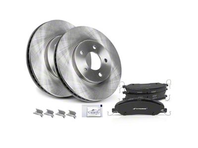 Vented Brake Rotor and Pad Kit; Front (05-10 Mustang V6)