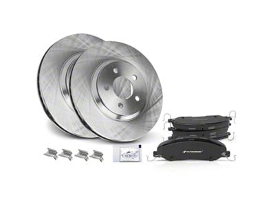 Vented Brake Rotor and Pad Kit; Front (05-10 Mustang GT; 11-14 Mustang V6)