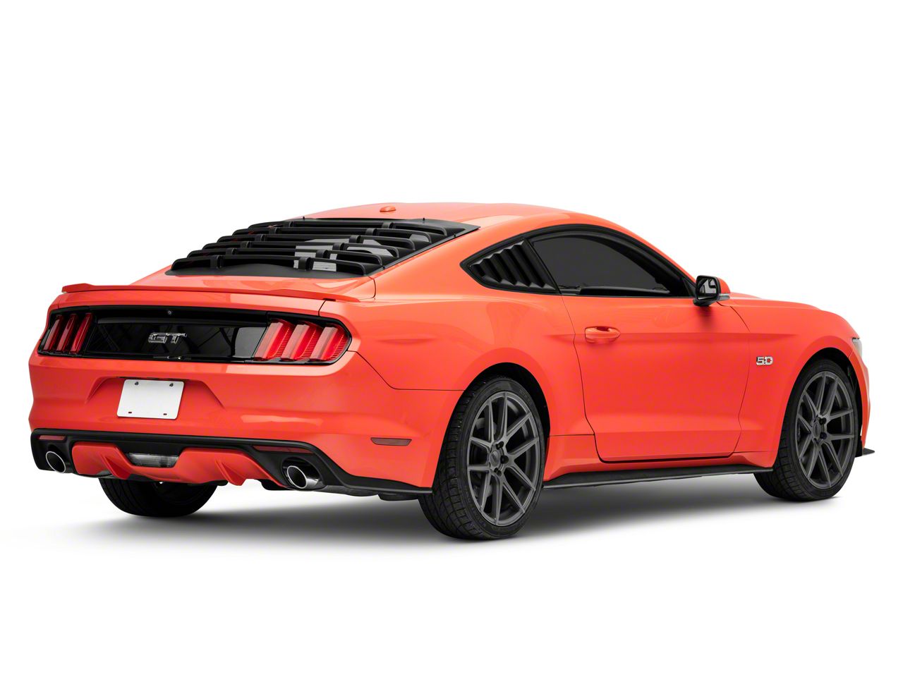 Mustang Vintage Style Rear Window and Quarter Window Louver Kit; Matte ...