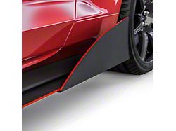 VZR1 Style Side Skirt Splitters; Dry Carbon Fiber Vinyl (15-23 Mustang GT, EcoBoost, V6)