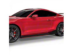 VZR1 Style Side Skirt Splitters; Satin Black Ice Vinyl (15-23 Mustang GT, EcoBoost, V6)