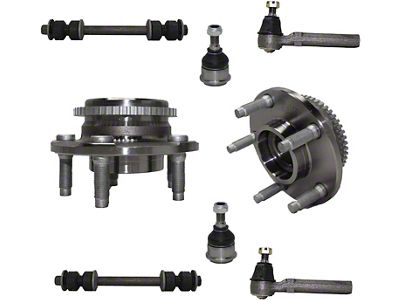 Wheel Hub Assemblies with Lower Ball Joints, Outer Tie Rods and Sway Bar Links; Front (94-04 Mustang, Excluding 99-04 Cobra)