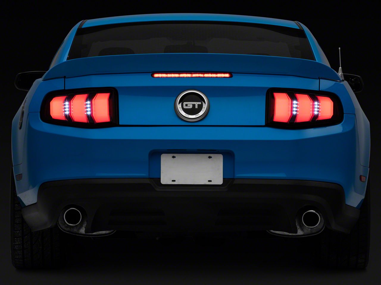 2018 Style Sequential LED Tail Lights; Matte Black Housing; White/Clear  Lens (10-12 Mustang)