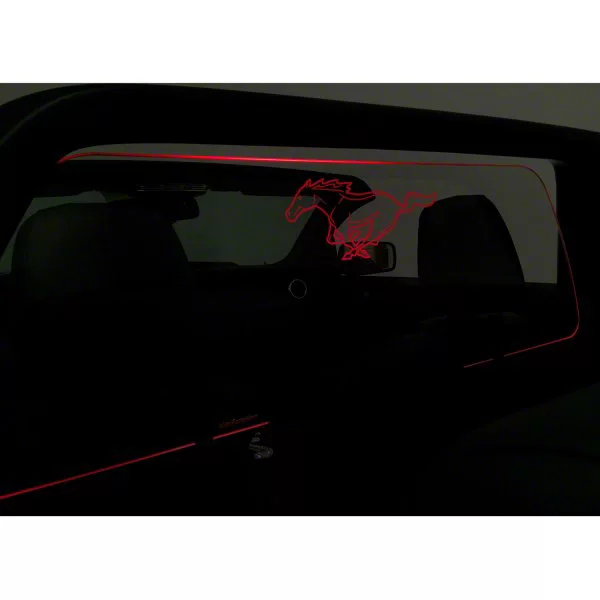 Mustang Wind Deflector With Running Pony Clear Red Lighting Kit