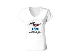 Women's Mustang T-Shirt American Stang; Medium 