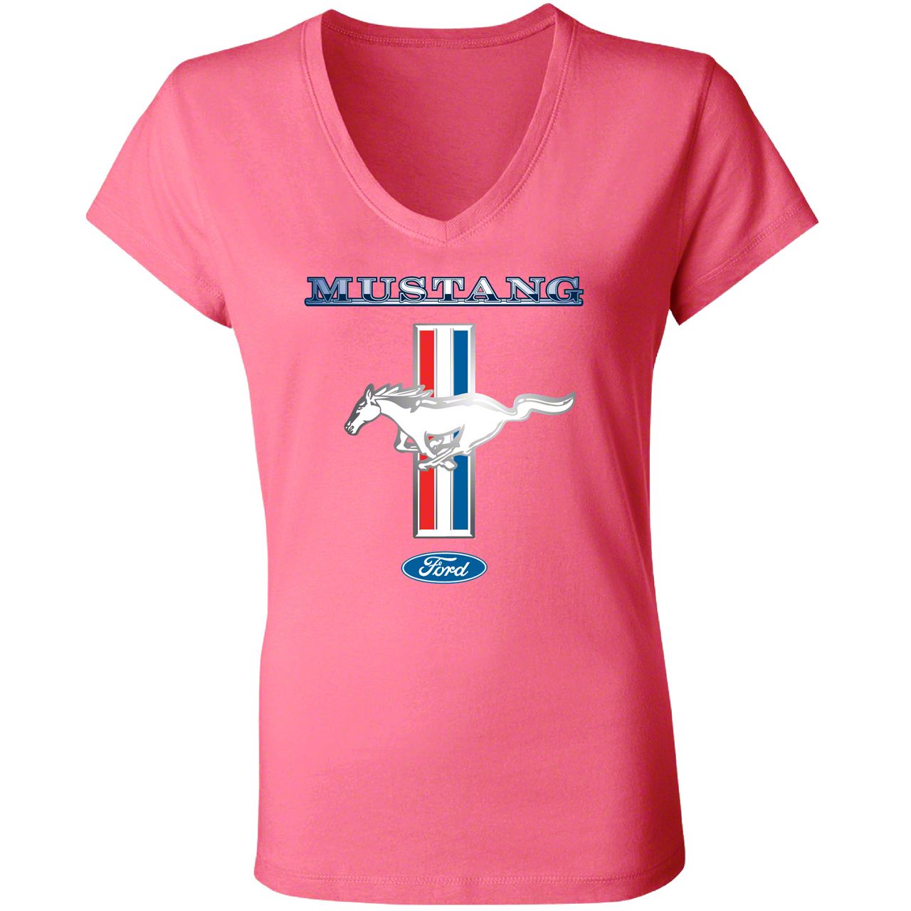 Mustang Women's Mustang T-Shirt Pink Mustang Logo - Free Shipping