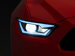 LED Bar Projector Headlights; Matte Black Housing; Clear Lens (15-17 Mustang; 18-22 Mustang GT350, GT500)