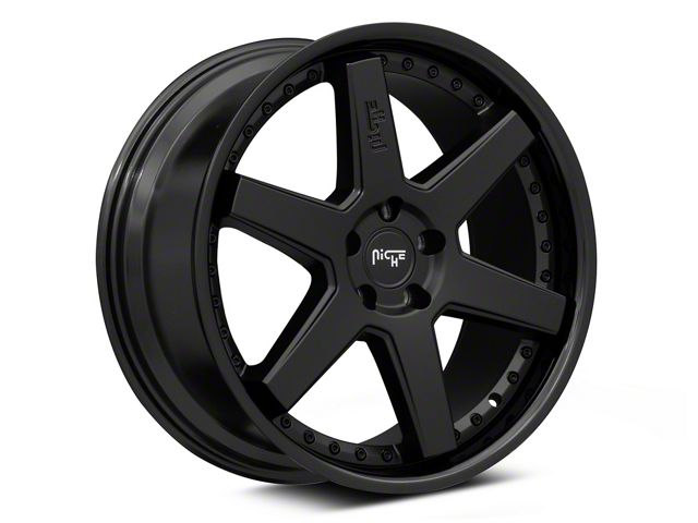 Niche Altair Gloss Black with Matte Black Lip Wheel; 18x8.5 (10-15 Camaro LS, LT)