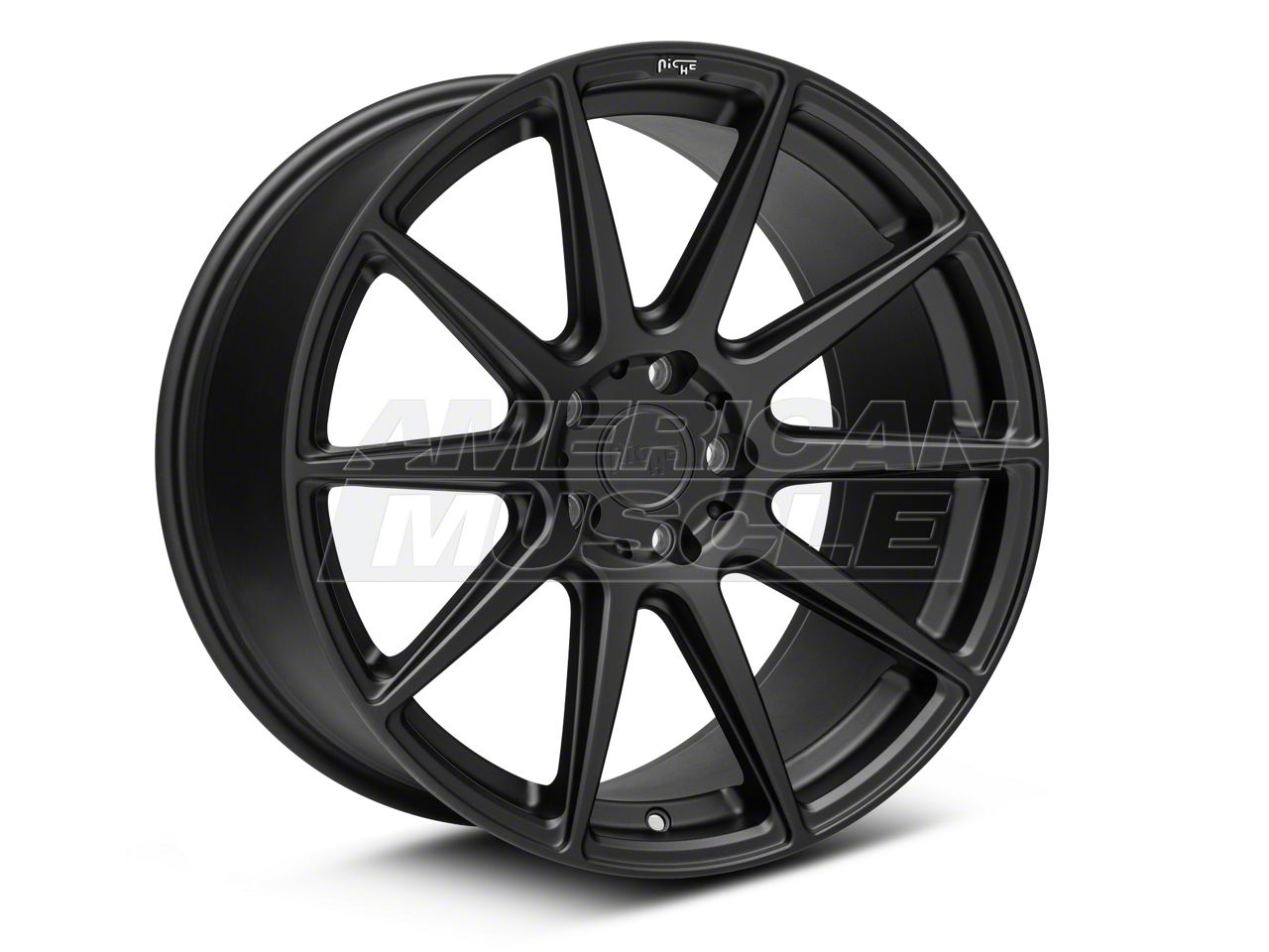 Niche Camaro Essen Matte Black Wheel; 20x9; 35mm Offset M147209021+35  (10-15 Camaro) - Free Shipping